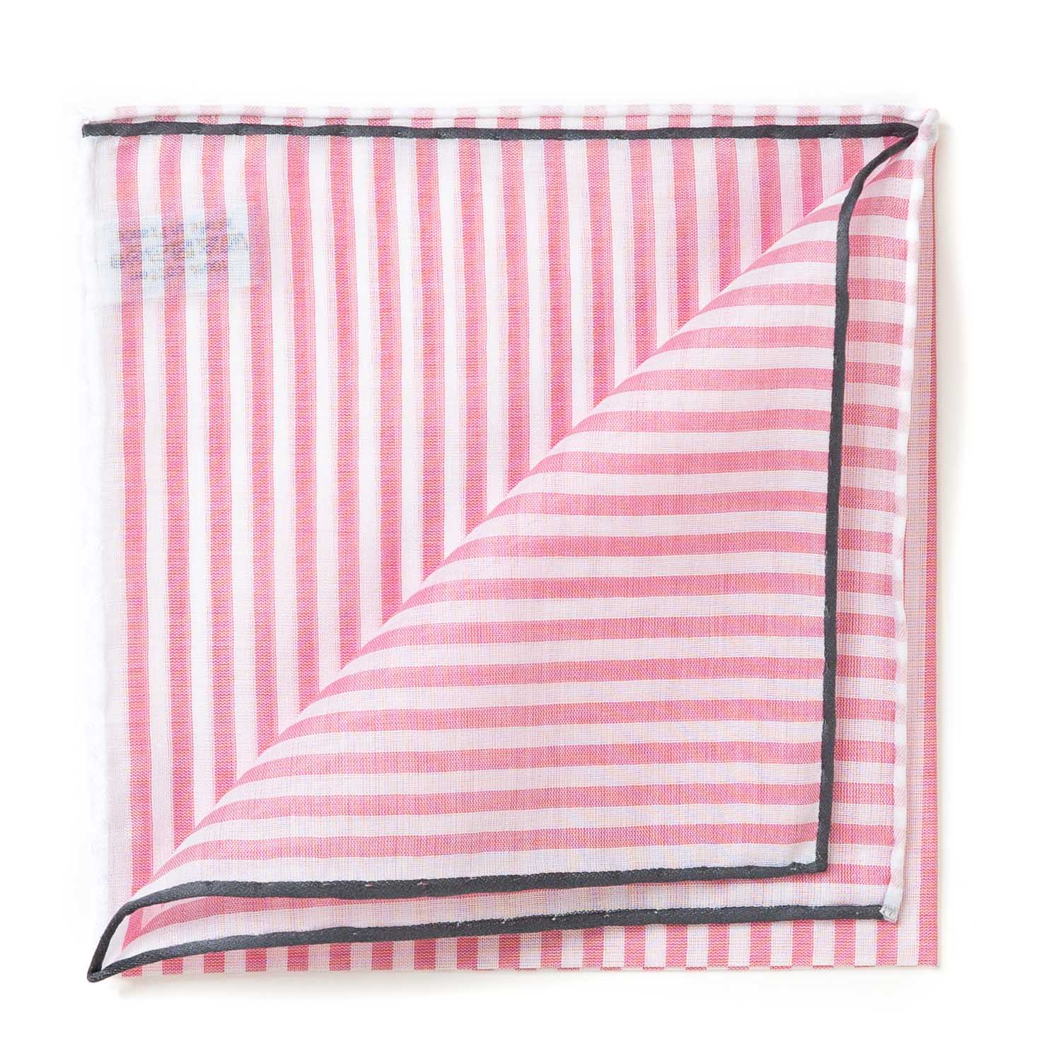 Striped Pocket Square "Buren I" made of finest Cotton - hand-rolled